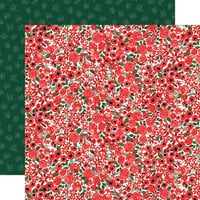 Carta Bella Paper - Christmas Flora Collection - Merry - 12 x 12 Double Sided Paper - Small Floral