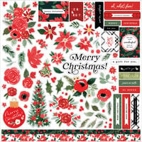 Carta Bella Paper - Christmas Flora Collection - Merry - 12 x 12 Cardstock Stickers - Elements