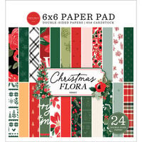 Carta Bella Paper - Christmas Flora Collection - Merry - 6 x 6 Paper Pad