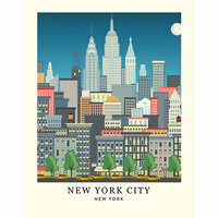 Carta Bella Paper - Metropolitan Girl Collection - Art Print - 11 x 14 - New York Skyline