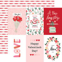 Carta Bella Paper - My Valentine Collection - 12 x 12 Double Sided Paper - 4 x 6 Journaling Cards