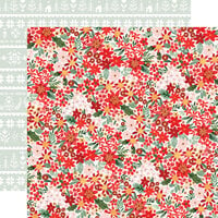 Carta Bella Paper - Christmas Flora Collection - Peaceful - 12 x 12 Double Sided Paper - Small Floral