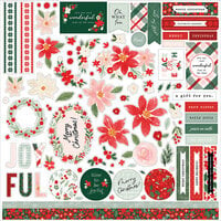Carta Bella Paper - Christmas Flora Collection - Peaceful - 12 x 12 Cardstock Stickers - Elements