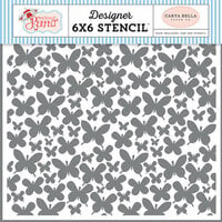 Carta Bella Paper - Practically Perfect Collection - 6 x 6 Stencil - Butterfly Garden