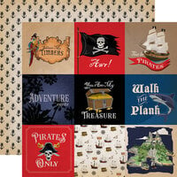 Carta Bella Paper - Pirates Collection - 12 x 12 Double Sided Paper - 4 x 4 Journaling Cards