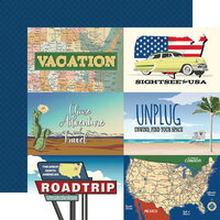 Carta Bella Paper - Road Trip Collection - 12 x 12 Double Sided Paper - 4 x 6 Journaling Cards