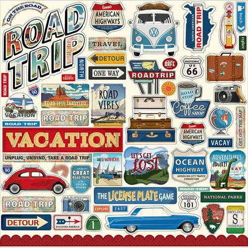 Kraft Sticker Scrapbooking Vintag Style Vacation Travel Luggage