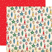 Carta Bella Paper - Seasons Greetings Collection - Christmas - 12 x 12 Double Sided Paper - Holiday Ornaments