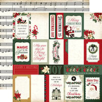 Carta Bella Paper - Vintage Christmas Collection - 12 x 12 Double Sided Paper - Multi Journaling Cards