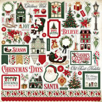 Carta Bella Paper - Vintage Christmas Collection - 12 x 12 Cardstock Stickers - Element