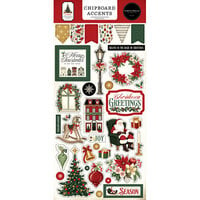 Carta Bella Paper - Vintage Christmas Collection - Chipboard Embellishments - Accents