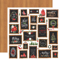 Carta Bella Paper - Happy Christmas Collection - 12 x 12 Double Sided Paper - Christmas Signs