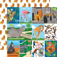 Carta Bella Paper - Zoo Adventure Collection - 12 x 12 Double Sided Paper - Multi Journaling Cards