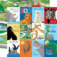 Carta Bella Paper - Zoo Adventure Collection - 12 x 12 Double Sided Paper - 3 x 4 Journaling Cards