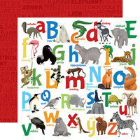 Carta Bella Paper - Zoo Adventure Collection - 12 x 12 Double Sided Paper - Animal Alphabet