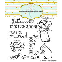 Colorado Craft Company - Garden Time Collection - Clear Photopolymer Stamps - Peas Forgive Me