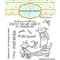Colorado Craft Company - Furry Friends Collection - Clear Photopolymer Stamps - Spoiled Cats