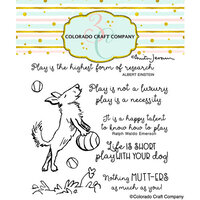 Colorado Craft Company - Furry Friends Collection - Clear Photopolymer Stamps - Play Ball