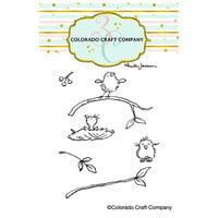 Colorado Craft Company - Furry Friends Collection - Clear Photopolymer Stamps - Tiny Birds Berries