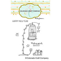 Colorado Craft Company - Clear Photopolymer Stamps - Bright Birdcage Mini