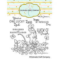 Colorado Craft Company - Clear Photopolymer Stamps - Mouse Shamrocks