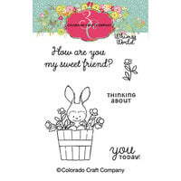 Colorado Craft Company - Whimsy World Collection - Clear Photopolymer Stamps - Bunny Bushel Mini