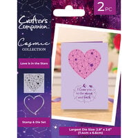 Crafter's Companion - Cosmic Collection - Clear Acrylic Stamp and Die Set - Love is in the Stars
