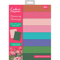 Crafter's Companion - Flamazing Flamingos Collection - 8.5 x 11 Luxury Linen Card Pack