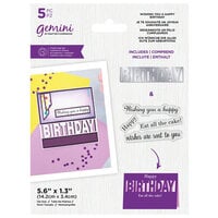 Crafter's Companion - Gemini - Clear Acrylic Stamp and Die Set - Wishing You a Happy Birthday