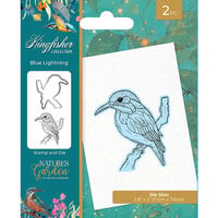 Crafter's Companion - Nature's Garden Kingfisher Collection - Clear Acrylic Stamp And Die Set - Blue Lighting