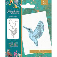 Crafter's Companion - Nature's Garden Kingfisher Collection - Clear Acrylic Stamp and Die Set - Flying Gem