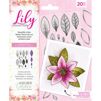 Crafter's Companion - Lily Collection - Clear Acrylic Stamp and Die Set - Beautiful Lilies