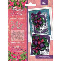 Crafter's Companion - Nature's Garden Fabulous Fuchsia Collection - Clear Acrylic Stamp and Die Set - Beautiful Fuchsias