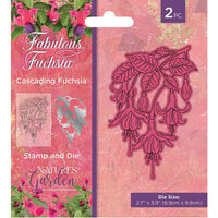 Crafter's Companion - Nature's Garden Fabulous Fuchsia Collection - Clear Acrylic Stamp and Die Set - Cascading Fuchsia