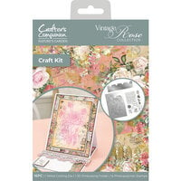 Crafter's Companion - Nature's Garden Vintage Rose Collection - 3D Embossing Folder, Die and Clear Photopolymer Stamp Set - Craft Kit