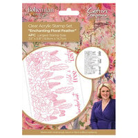 Crafter's Companion - Bohemian Collection - Clear Acrylic Stamps - Enchanting Floral Feather