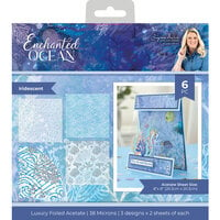 Crafter's Companion - Enchanted Ocean Collection - 8 x 8 Luxury Foiled Acetate Pack - Iridescent