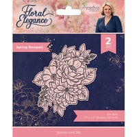 Crafter's Companion - Floral Elegance Collection - Clear Acrylic Stamp and Die Set - Spring Bouquet