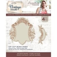 Crafter's Companion - Vintage Diary Collection - Clear Acrylic Stamp and Die Set - Antique Frame