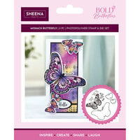 Crafter's Companion - Bold Butterflies Collection - Clear Photopolymer Stamp and Die Set - Monarch Butterfly