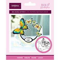 Crafter's Companion - Bold Butterflies Collection - Clear Photopolymer Stamp and Die Set - Red Admiral Butterfly