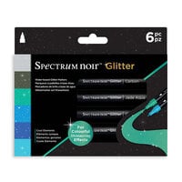 Crafter's Companion - Spectrum Noir - Glitter Markers - Cool Elements - 6 Pack