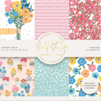 Violet Studio - 6 x 6 Paper Pad - Rainbow Blooms