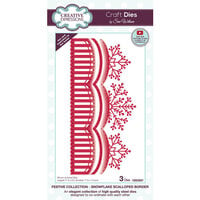 Creative Expressions - Festive Collection - Christmas - Craft Dies - Snowflake Scalloped Border