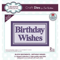 Creative Expressions - Craft Dies - Block Sentiments - Birthday Wishes