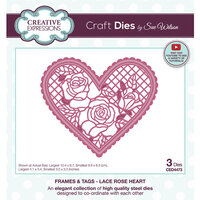 Creative Expressions - Craft Dies - Frames And Tags - Lace Rose Heart