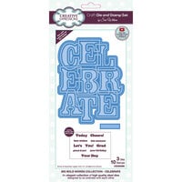 Creative Expressions - Big Bold Words Collection - Craft Dies and Clear Photopolymer Stamp Set - Celebrate Word