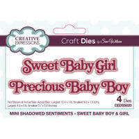 Creative Expressions - Craft Dies - Mini Shadowed Sentiments - Sweet Baby Boy And Girl