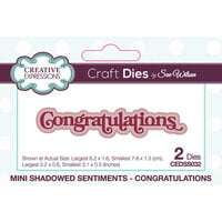Creative Expressions - Mini Shadowed Sentiments Collection - Craft Dies - Congratulations