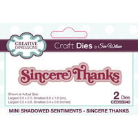 Creative Expressions - Mini Shadowed Sentiments Collection - Craft Dies - Sincere Thanks